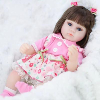 China Baby Dolls Material Toy Wholesales Customized Lovely 42cm Cartoon Cotton Body Safe Silicone Reborn Dolls Slippery Toys for sale