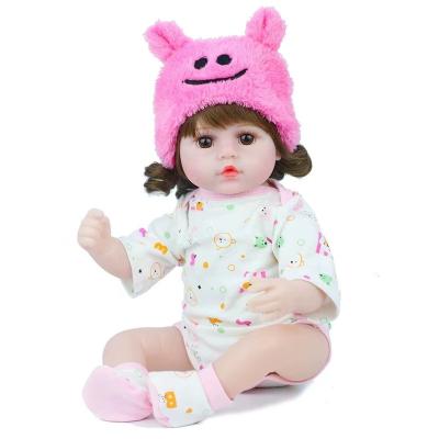 China Newborn Reborn Pacifier Doll Kits Toy Simulation Moveable Short Curly Hair Baby Doll Cartoon Game Children Gifts for sale