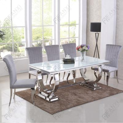 China Stainless Steel Restaurant Dining Furniture Metal Square Stone Dining Table Modern Luxury Marble Dining Tables for sale