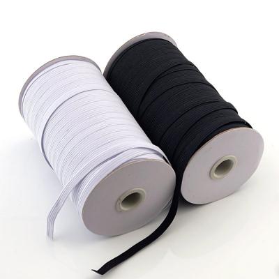 China Custom Elastic 1/4 Inch 1/8 Inch Polyester Narrow Stretch Flat Elastic Band For Garment Accessories for sale