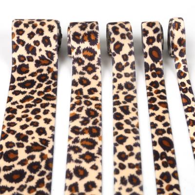 China Wholesale Recyled Leopard Print Velvet Ribbon for sale