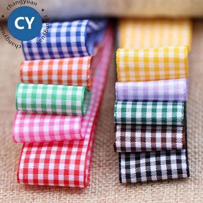 China Wholesale Viable High Quality 1 Inch 25mm Various Colors Tartan Gingham Check Plaid Ribbon for sale