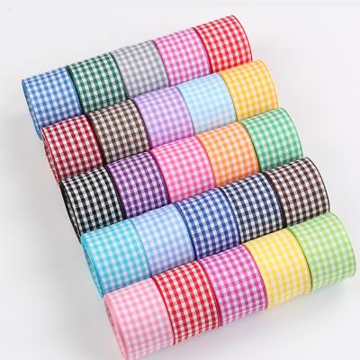 China Various Colors Sustainable Wholesale High Quality Tartan Gingham Check Plaid Ribbon for sale