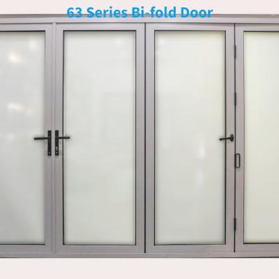 China Modern Factory Make Large Opening Insulated Soundproof Interior Aluminum Glass Folding Bi Narrow Bi Fold Doors for sale