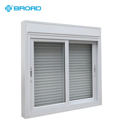 China Sliding aluminum frame automatic roller blind sliding glass windows with security mosquito net for making in china for sale