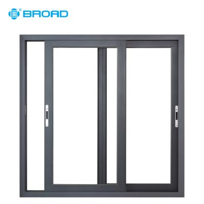 China Three Way Modern Design Large Aluminum Frame Double Stained Glass Sliding Window for sale