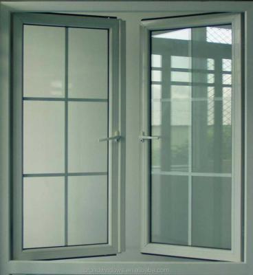 China Swing Aluminum Etched Frosted Glass Casement Windows for sale