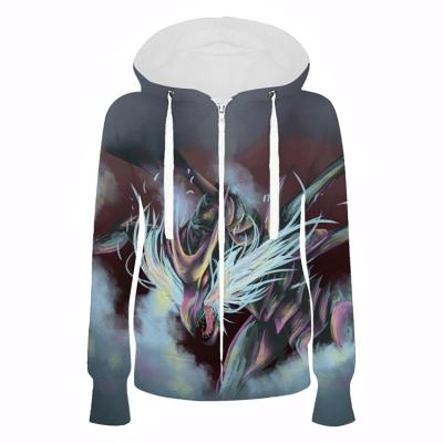 China Custom 3D Anti Shrink Printed Zipper Up Hoodies Customize Sublimated Streetwear Designer Hoodie for sale