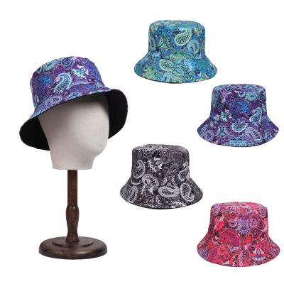 China Fisherman Hat Colorful Bucket Hat Casual Fashion Unisex Paisley Panama Hats for sale