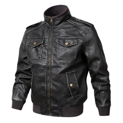 China Viable Wholesale Price Mens Leather Jacket Good Quality Material Biker Leather Jacket Men for sale