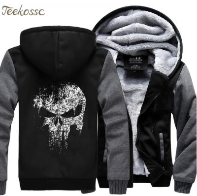 China Viable Winter Men Zipper Sweatshirts 2021 New Winter Fleece Printing Thickness Hoodies Streetwear Warm Jacket Male Hoodies for sale