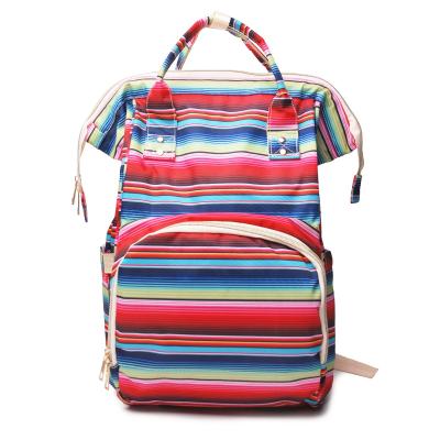 China Wholesale Water Resistant Serape Diaper Backpack Waterproof Oxford Mom Serape Diaper Backpack for sale