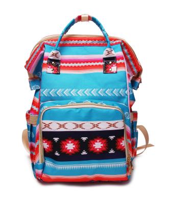 China Water Resistant Canvas Aztec Diaper Backpack Durable Stylish Diaper Mom And Baby Care Packs for sale