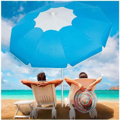 China 2021 Durable Beach Umbrella Blue And White Style Foldable Easy To Carry Outdoor Umbrella for sale