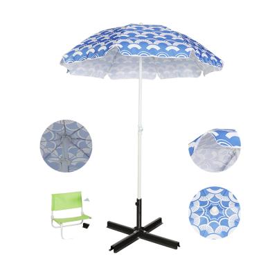 China Modern Factory Wholesale Wave Printed OEM Wind Proof Outdoor Hawaii Sun Beach Umbrella Parasol for sale