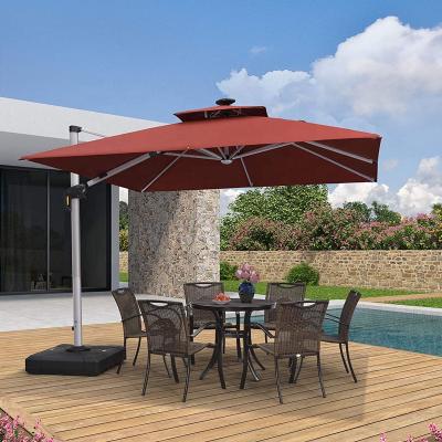 China Sun Wind Rain Make Best Seller Patio Umbrella Square Umbrella Outdoor Large Size Garden Umbrella With Skylight Heavy Duty for sale