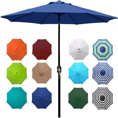 China Outdoor Sun Wind Rain Proof Patio Umbrella Dark Blue Customizable Color With Skylight Ventilation Patio Umbrella for sale