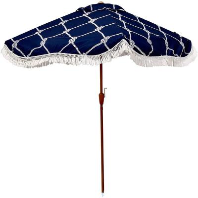 China Durable High Quality Outdoor Sun Wind Rain Proof Patio Umbrella Wood Grain Patio Umbrella Frame Garden Umbrella for sale