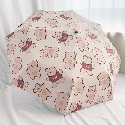 China 2021 Morden Factory Supply Luxury Fashion Cartoon Animal Print Small Five Times Outdoor Rainy Umbrella for sale