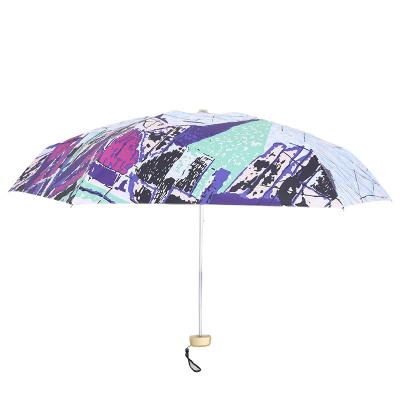 China 2021 High Quality Modern Outdoor Rainproof Umbrella Customized Pattern 5 Fold Folding Custom Umbrella for sale