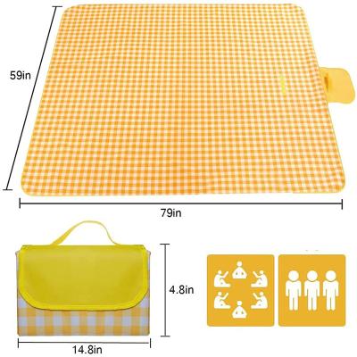 China Double Side Classic Plaid Easy Folding Outdoor Picnic Beach Mat High Quality Waterproof Oxford Material for sale