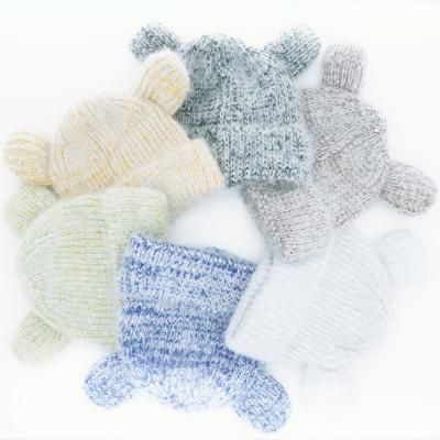 China 2022 Hot Sale Cute Fluffy Jacquard Knitted Ear Girls' COMMON Cat Hat for sale