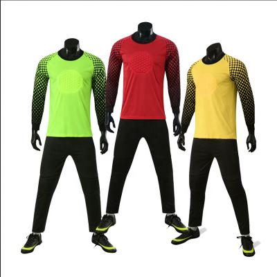 China Custom Men Soccer Goalkeeper Jersey Sets Long Sleeve Adult Goalkeeper Uniforms for sale