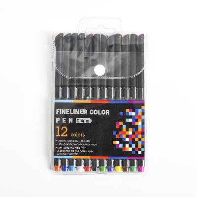 China Wholesale 0.4mm Advance 12Colors Fineliner Watercolor Brush Art Draing Painting Giorgione Mark parque for supplier for sale