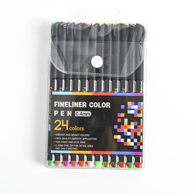 China Art Draing Painting Mark Watercolor Brush Giorgione Wholesale 0.4mm Lead 24Colors Fineliner Pens For Supplier for sale