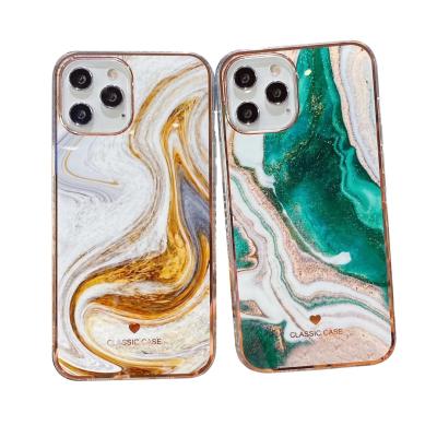 China Custom Marble Mobile Phone Case 11 Luxury IMD Anti-fall Marble TPU Cover Phone Case 12 12 Pro 6.1 Inch Mobile-phone-Accessories for sale