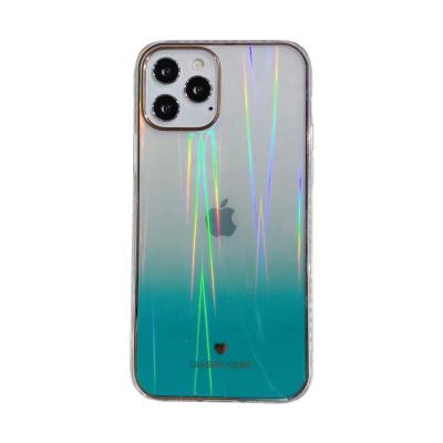 China Bling Aurora Gradient Designs Aurora Gradient IMD Phone Case 5.8 Inch Phone Shell 11 Pro Diamond Phone Case for sale