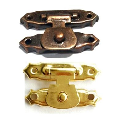 China Board Service 16*27mm Gold or Bronze Lock Latches Clasp Buckle Packing Case Parts Clasp Latch Hook Furniture Dark Wood Cabinet Diy for sale