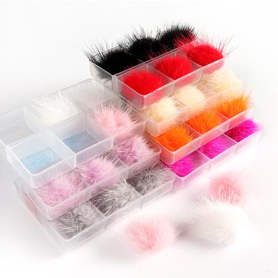 China Easy Apply Large Magnetic Pom Pom Nail Art Charm For Nail Decorations 3D 6 Balls Grid Pink Magnetic Nails for sale