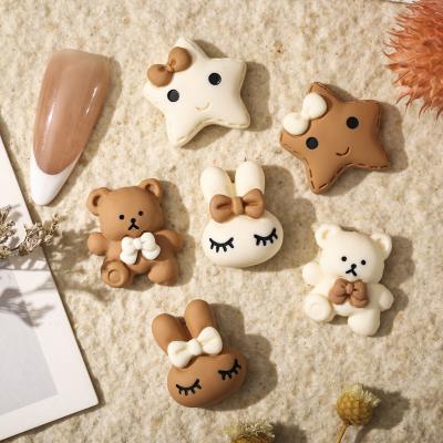 China Easy Apply New Arrival Kawaii Resin Nail Charm 3D Metal Bunny Rabbit Easter Nail Charms for sale