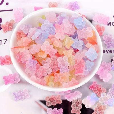 China New Arrival 50pcs Finger Nail Art Kawaii 3D Flat Back Gummy Nail Art Resin Charms For Nails Kawaii 3D Pink Heart Bear Star for sale