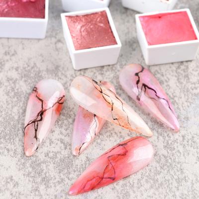 China Excellent Nail Art Smoke Effect Solid Water Color Nail Pearl Dye Bulk Box For Nails for sale