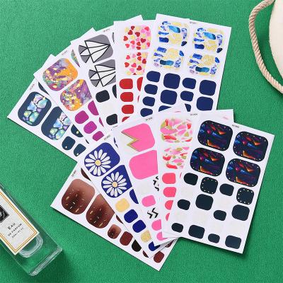 China Finger Nail Art Customize 22 Strips Pattern Cute Toe Nail Polish Sticker Wrap Summer Flower Fruit for sale