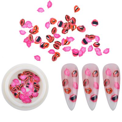 China Nail Art Valentine Nail Sequins Glitter Heart Finger Nail Art Lip Slices For Nail Holiday Decorations for sale