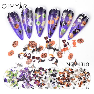 China Hot Sale Nail Art Glitter Design Halloween Nail Decoration Artificial Nail Sequins For Nail Decoration for sale