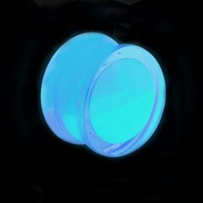 China Wholesale Round Transparent Luminous Hiphop Ear Expander Human Body Piercing Acrylic Ear Plugs Expander for sale