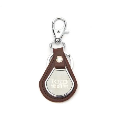 China OEM Eco-Friendly Custom Design Printable Leather Key Ring Business Zinc Alloy PU Key Chain for sale