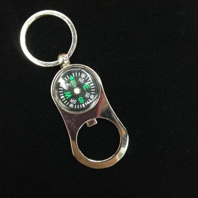 China Zinc Alloy Metal Gift Promotional Items Compass Beer Bottle Opener Keychain for sale