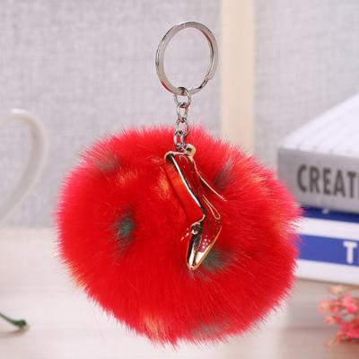 China 2020 Fashion Hot Creative Fur Souvenir Gift Girls Pom Pom And High Heel Shoe Girls' Key Chains Sale China Promotion Souvenir Gifts Hot for sale