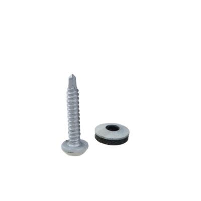 China Hot Sale Waffer Head Wafer Head Screws with EPDM 2.5mm Gasket Self Drilling Point, Ruspert 1000H and Powder Coating Pure White for sale