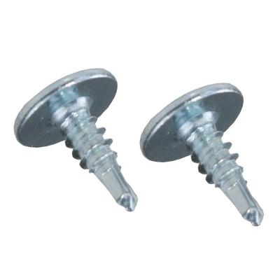 China Wafferhead flat flat screws with self-drilling point PH2, BZP Cr+3, galvanized steel for sale