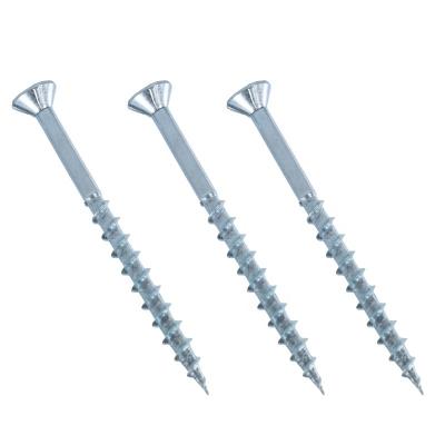 China Particleboard Flat Flat Head Screws With 4nibs, BZP, Cr+3, PH2, Galvanized Steel for sale