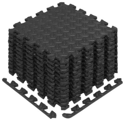 Chine Eva Interlocking Exercise Foam Floor Mats With Border - pour des gymnases, yoga, séances d'entraînement extérieures, enfants - disponible dans le noir, à vendre