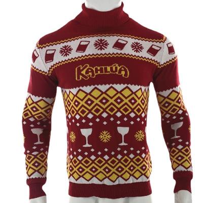 China Anti-wrinkle Christmas sweater customized Fashion men's and women's autumn and winter clothing turtleneck for sale