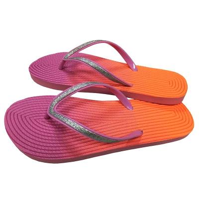 China Cushioning Custom Made Logo Beach Style PVC Flip Flops Flat Women Slippers Home Slippers Summer Women's Slides Factory Price for sale