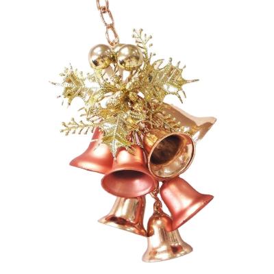 China Christamas Decoration Modern Style Rose Gold Christmas Christmas Bell Chain Seasonal Plastic Metallic Ornament for sale